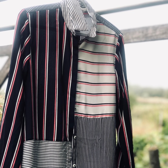 Long sleeve button down patterned shirt. - Picture 2 of 4